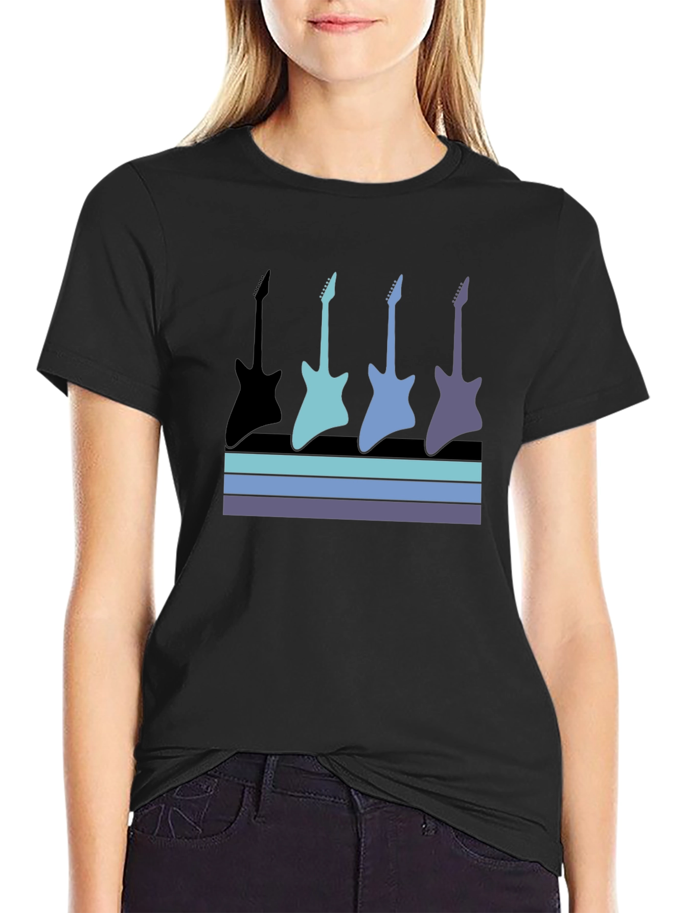 Retro Guitar Graphic T-Shirt