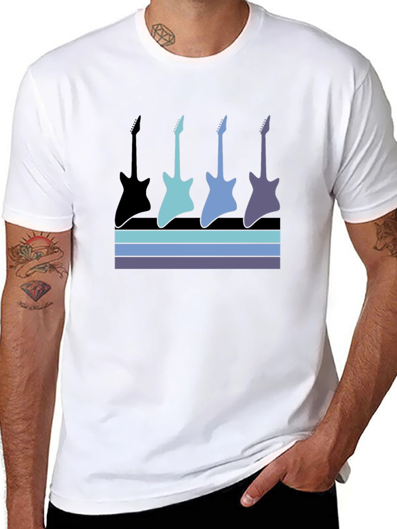 Retro Guitar Graphic T-Shirt