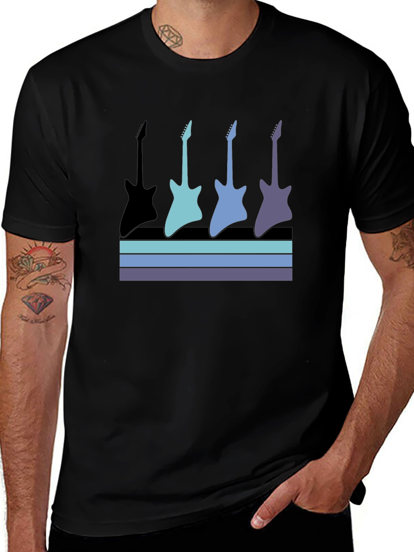 Retro Guitar Graphic T-Shirt