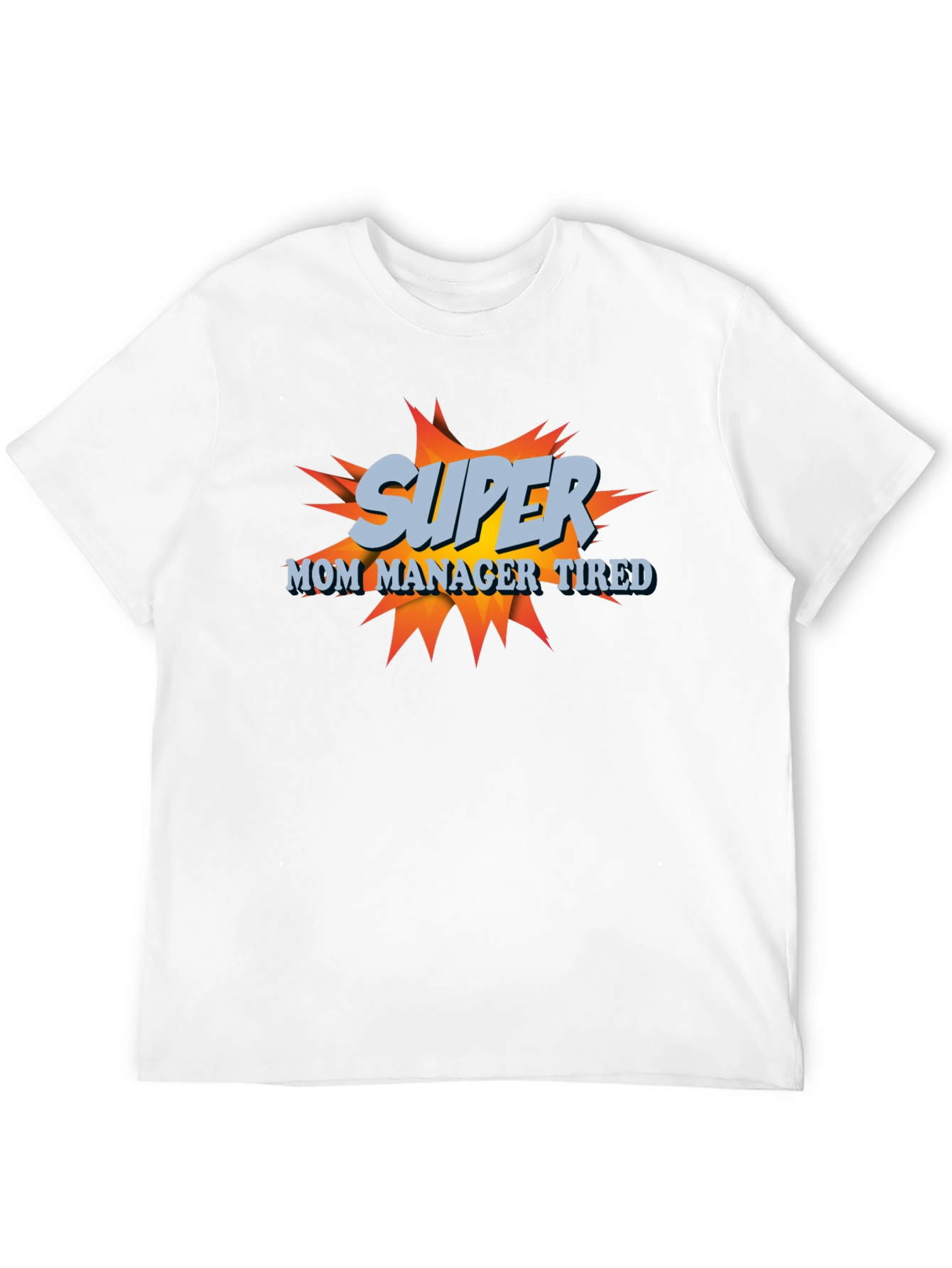 Super Mom Manager Tired T-Shirt - Black Cotton Blend