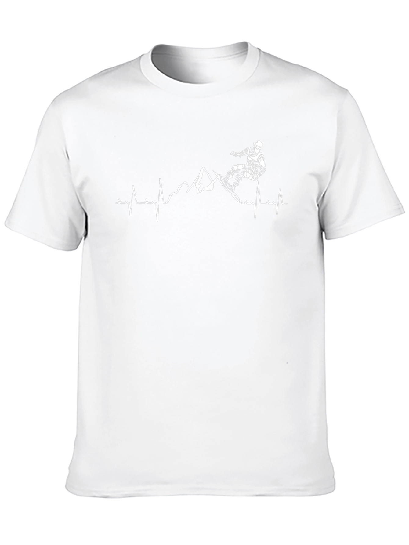 Mountain Biker Heartbeat T-Shirt - Black