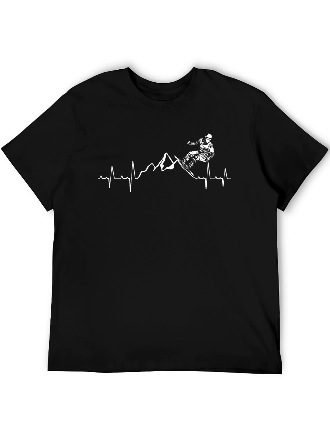 Mountain Biker Heartbeat T-Shirt - Black