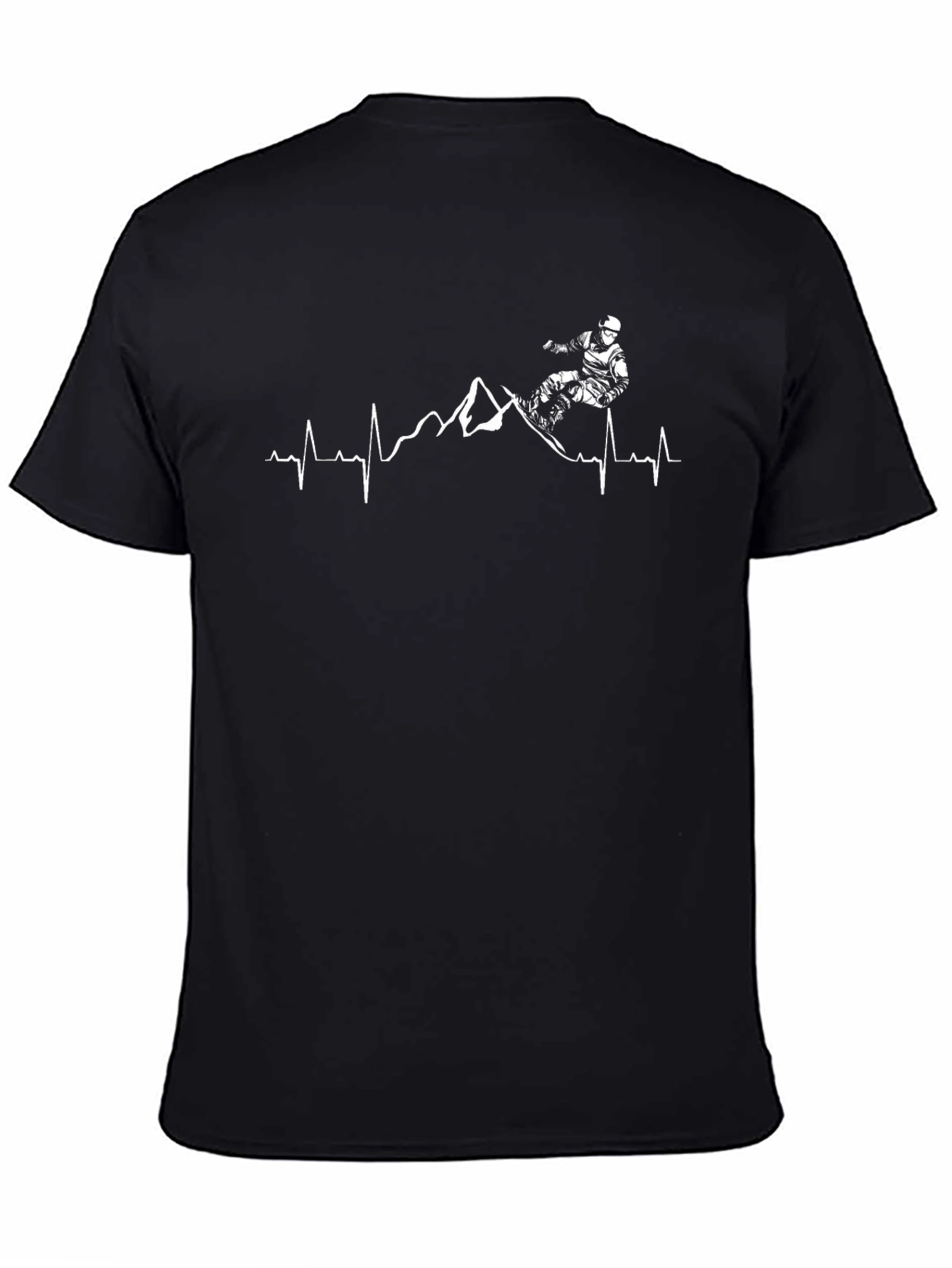 Mountain Biker Heartbeat T-Shirt - Black