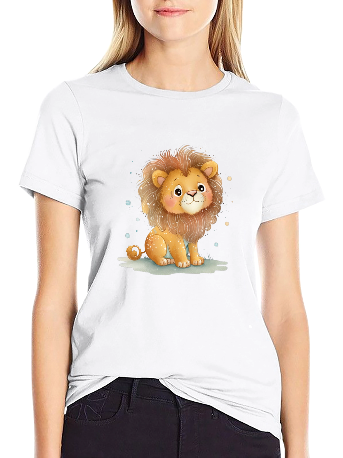 Cute Lion Graphic Tee - Unisex Cotton Shirt