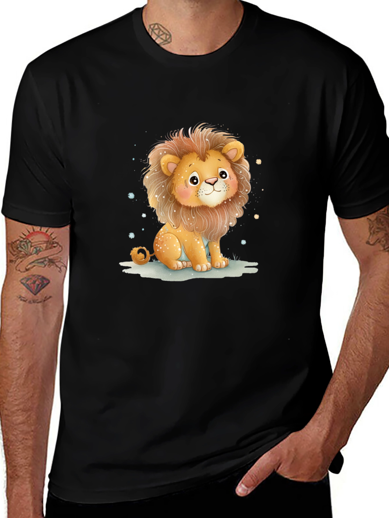 Cute Lion Graphic Tee - Unisex Cotton Shirt