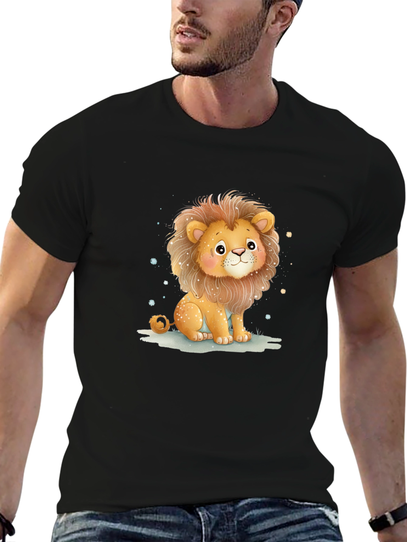 Cute Lion Graphic Tee - Unisex Cotton Shirt