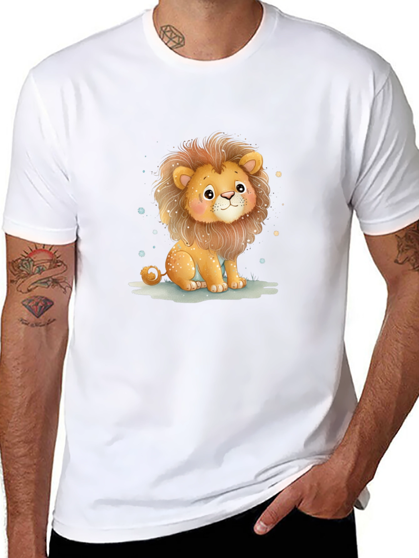 Cute Lion Graphic Tee - Unisex Cotton Shirt