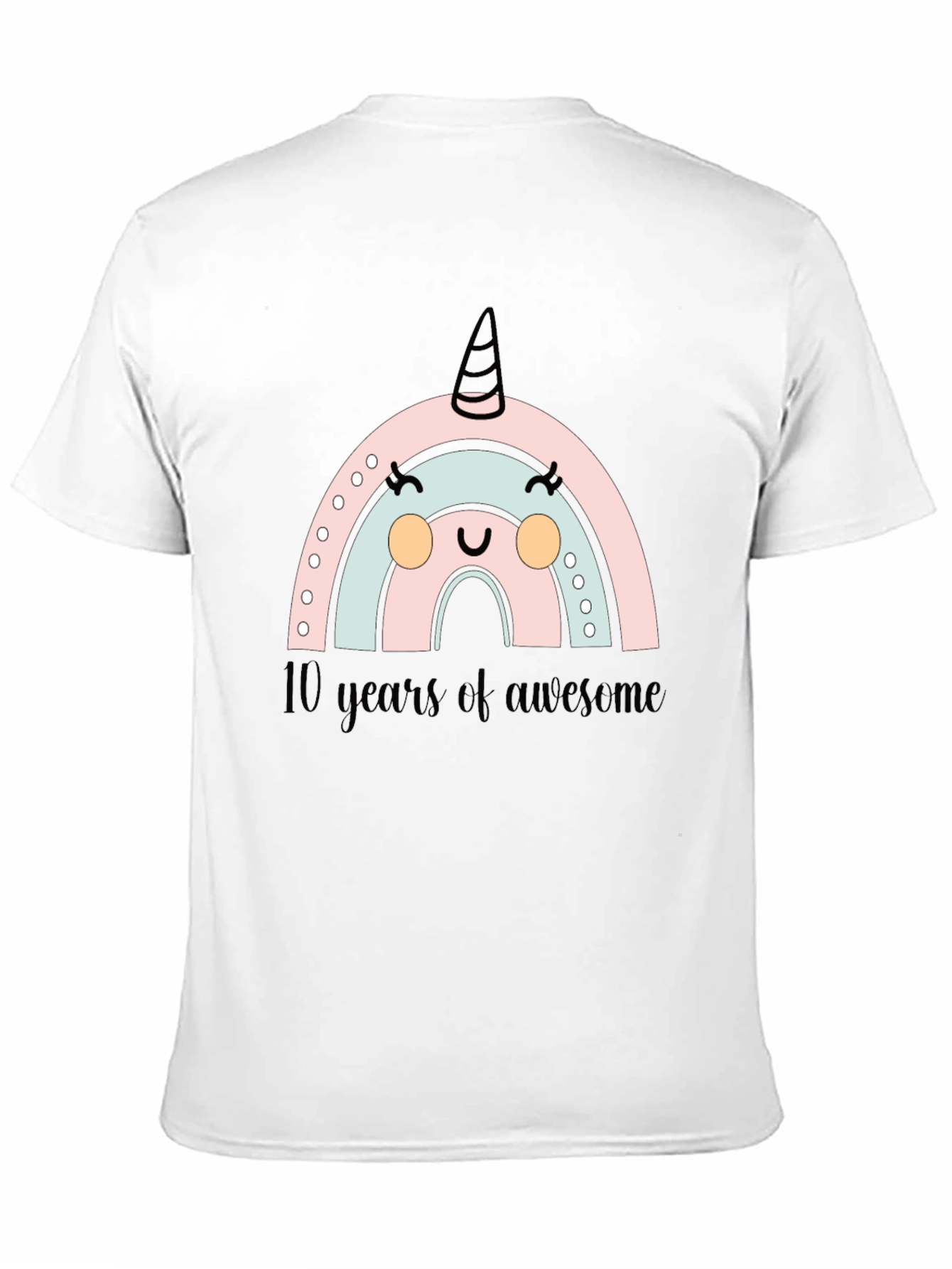 Cute Rainbow Unicorn 10th Birthday T-Shirt