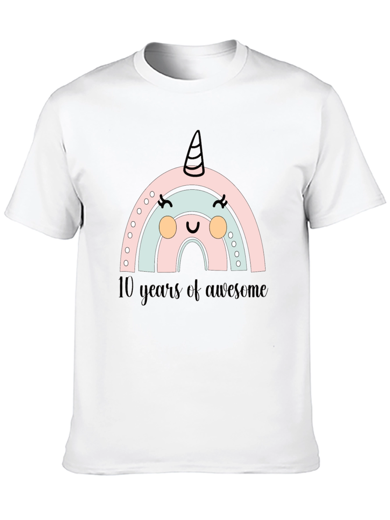 Cute Rainbow Unicorn 10th Birthday T-Shirt