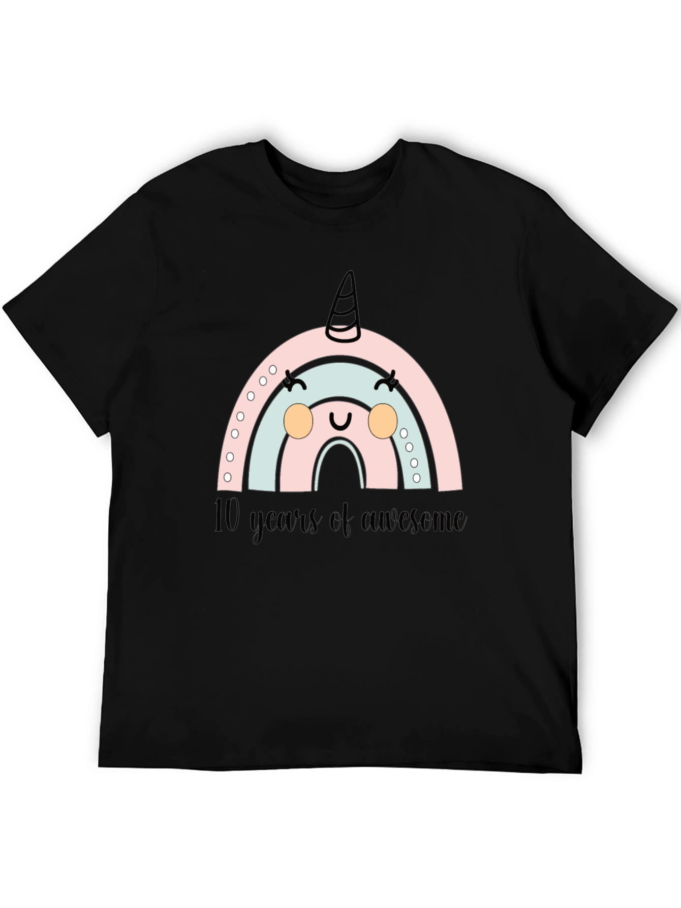 Cute Rainbow Unicorn 10th Birthday T-Shirt