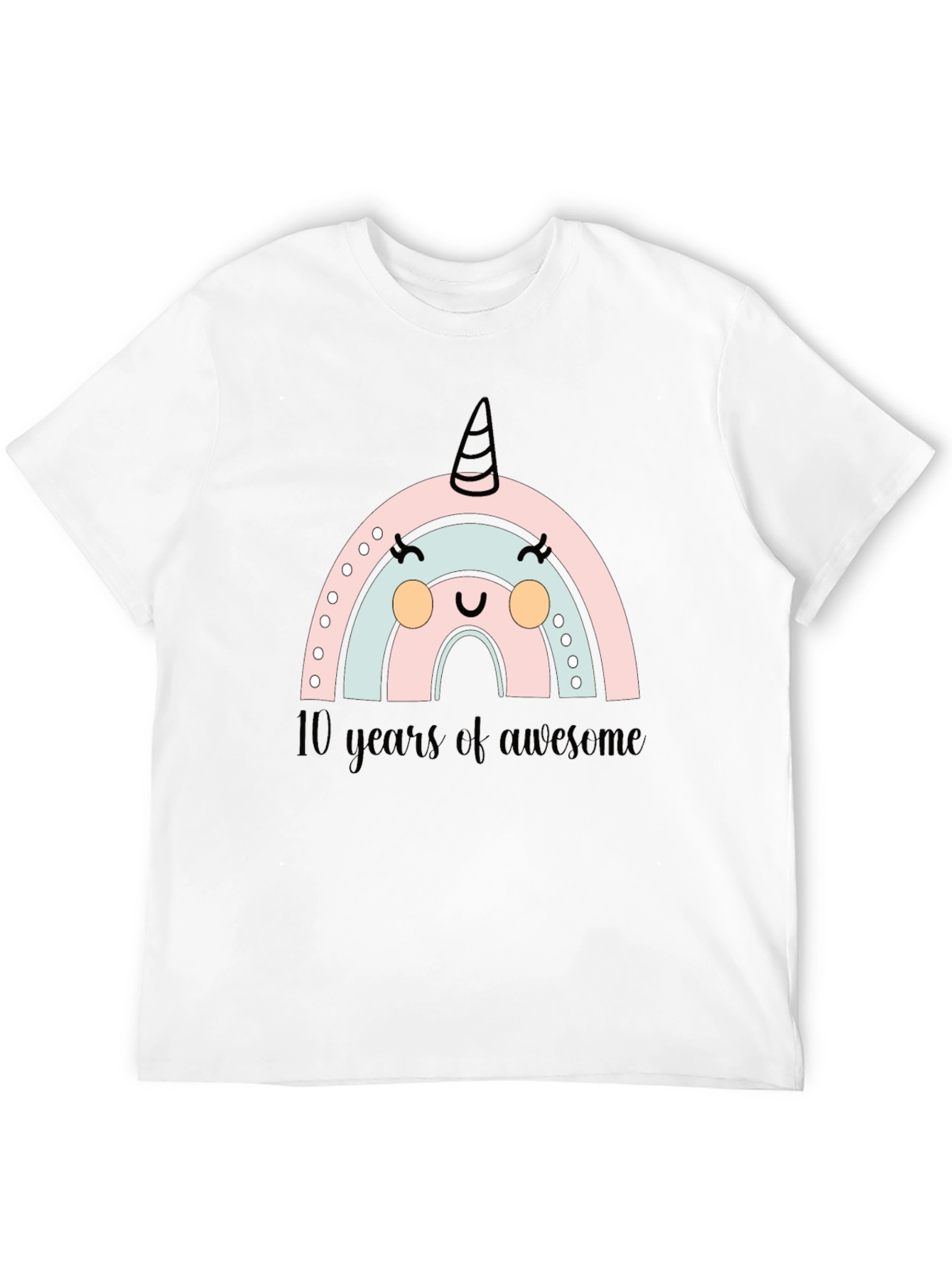 Cute Rainbow Unicorn 10th Birthday T-Shirt