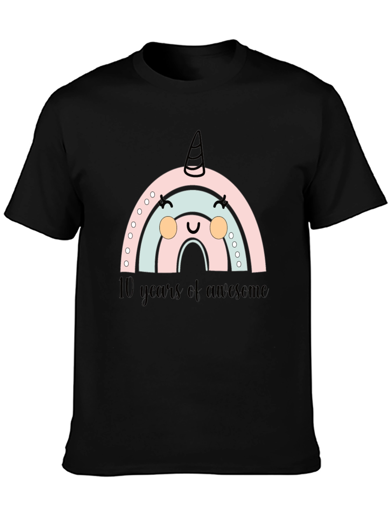 Cute Rainbow Unicorn 10th Birthday T-Shirt