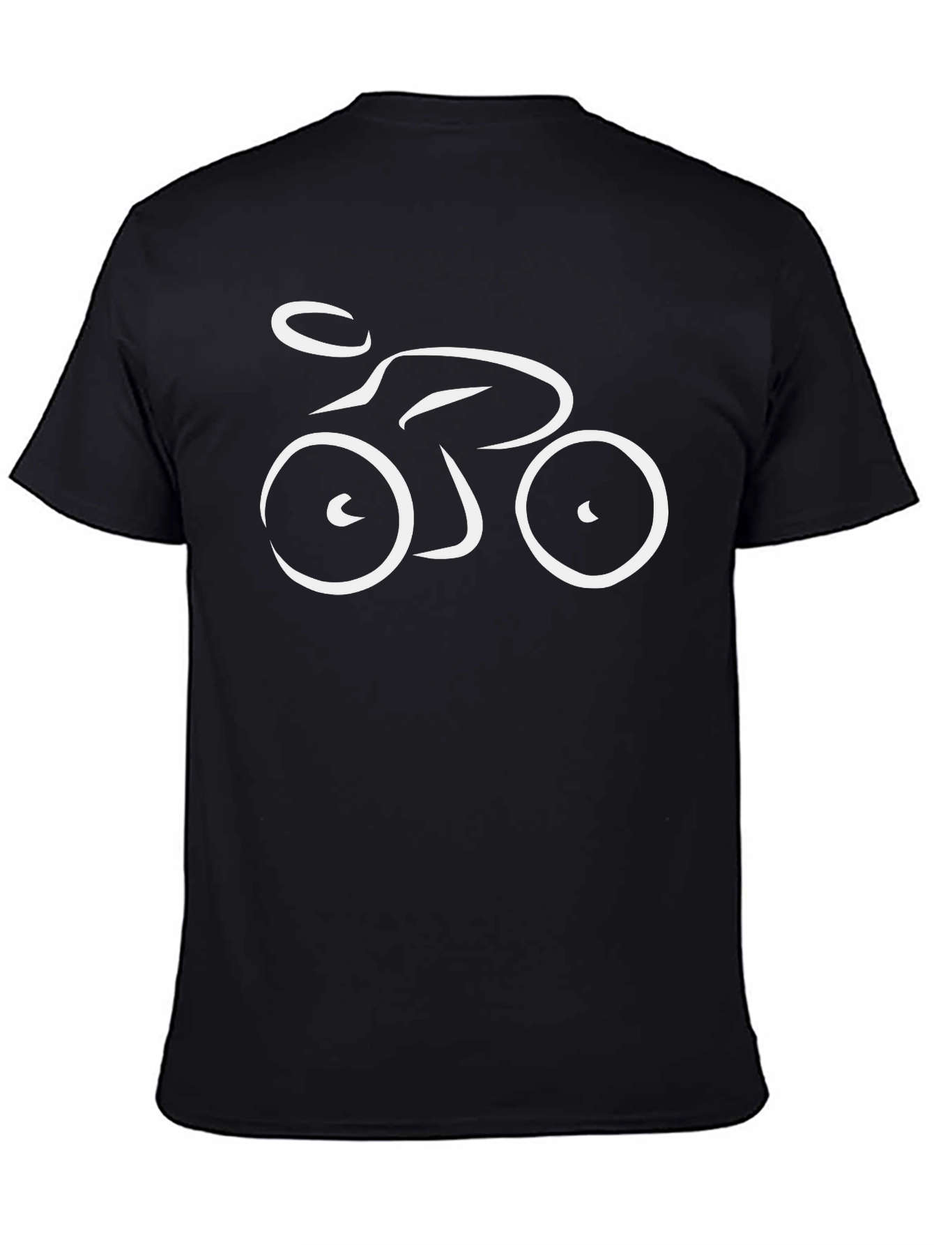 Minimalist Cyclist Graphic T-Shirt - Black