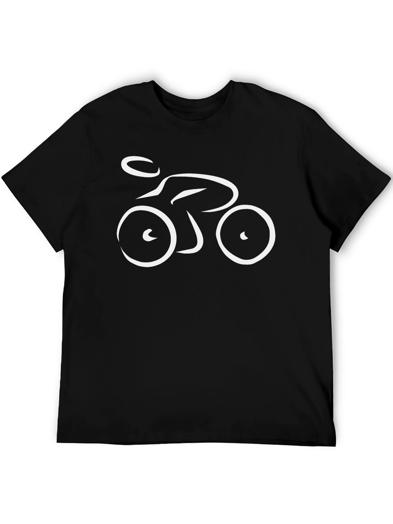 Minimalist Cyclist Graphic T-Shirt - Black