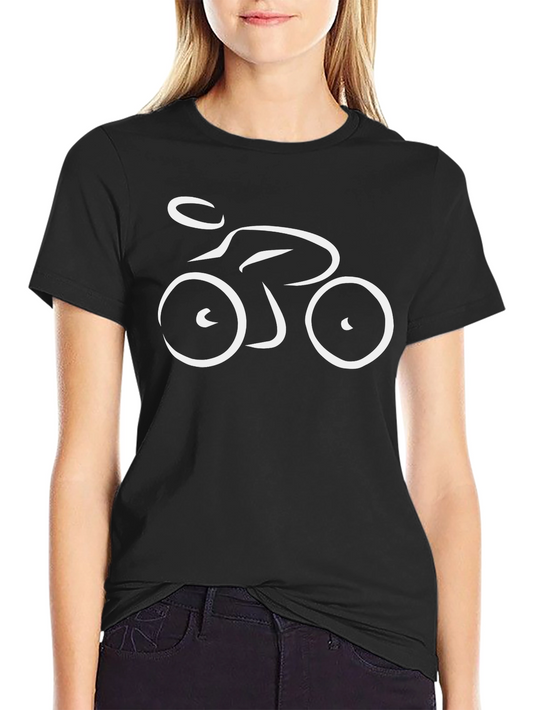 Minimalist Cyclist Graphic T-Shirt - Black