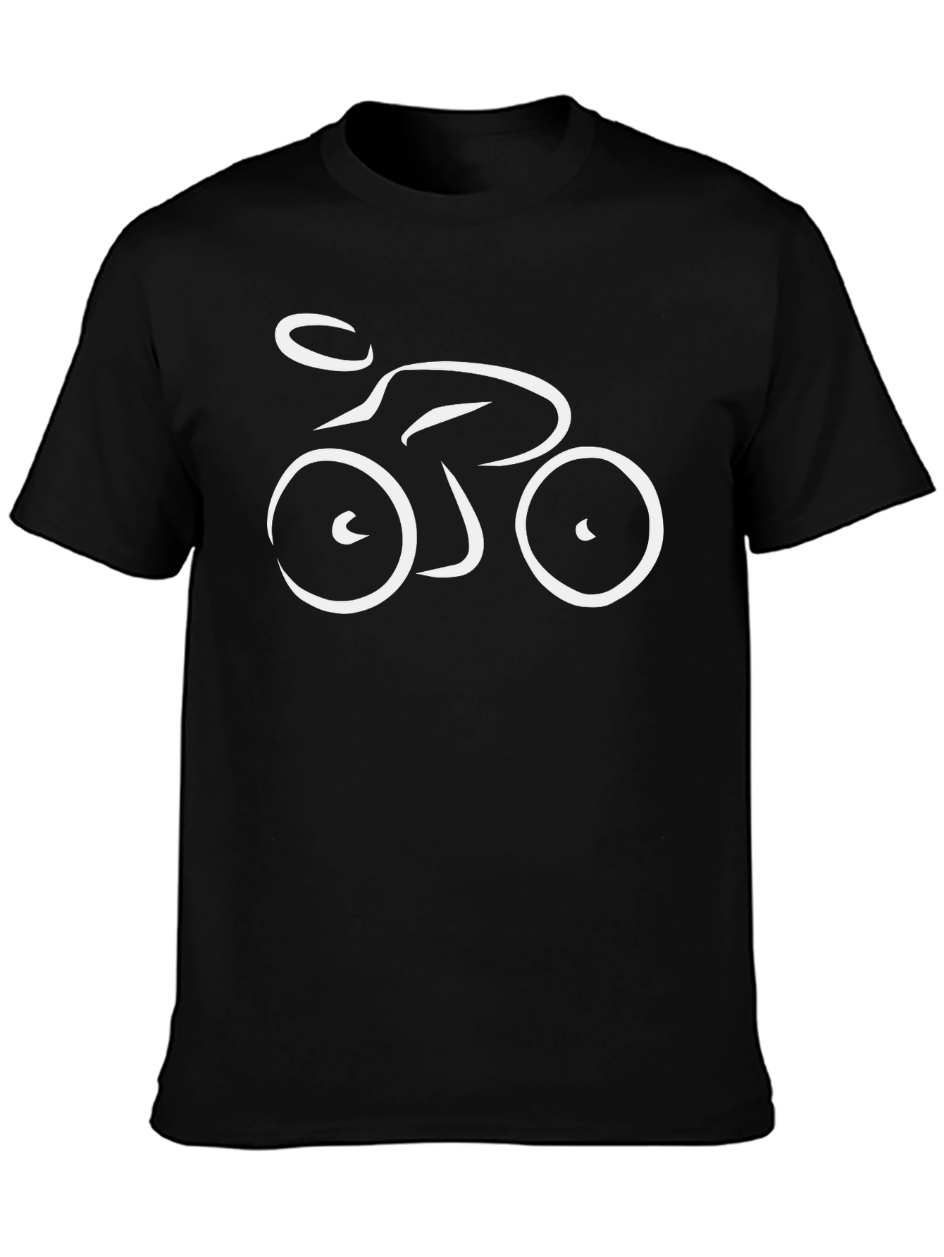 Minimalist Cyclist Graphic T-Shirt - Black