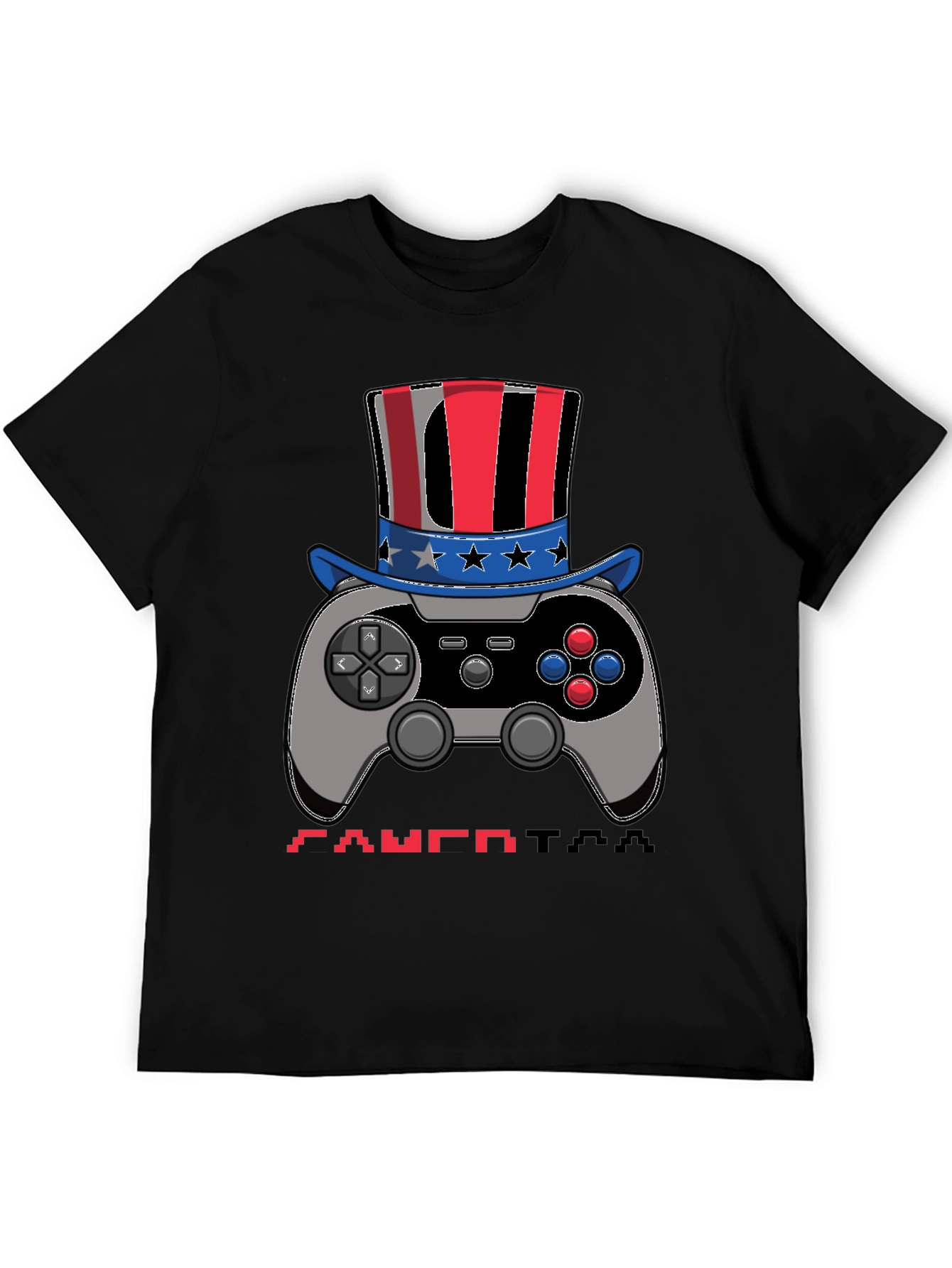 Patriotic Gamer Tee: Controller with American Hat