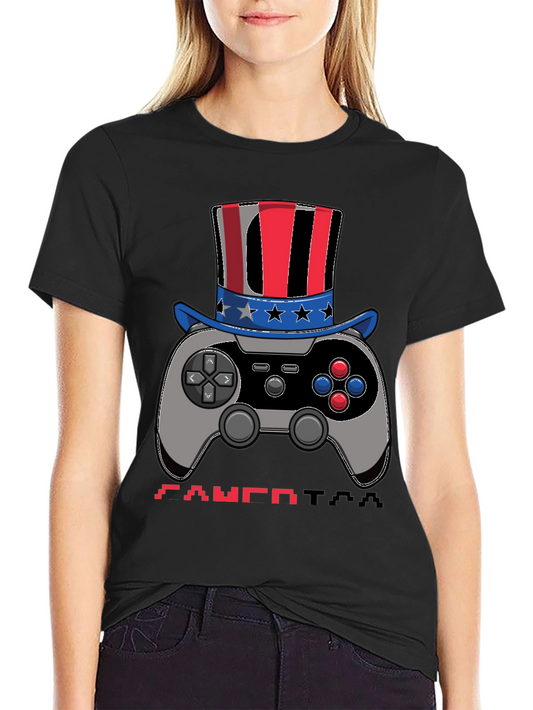 Patriotic Gamer Tee: Controller with American Hat