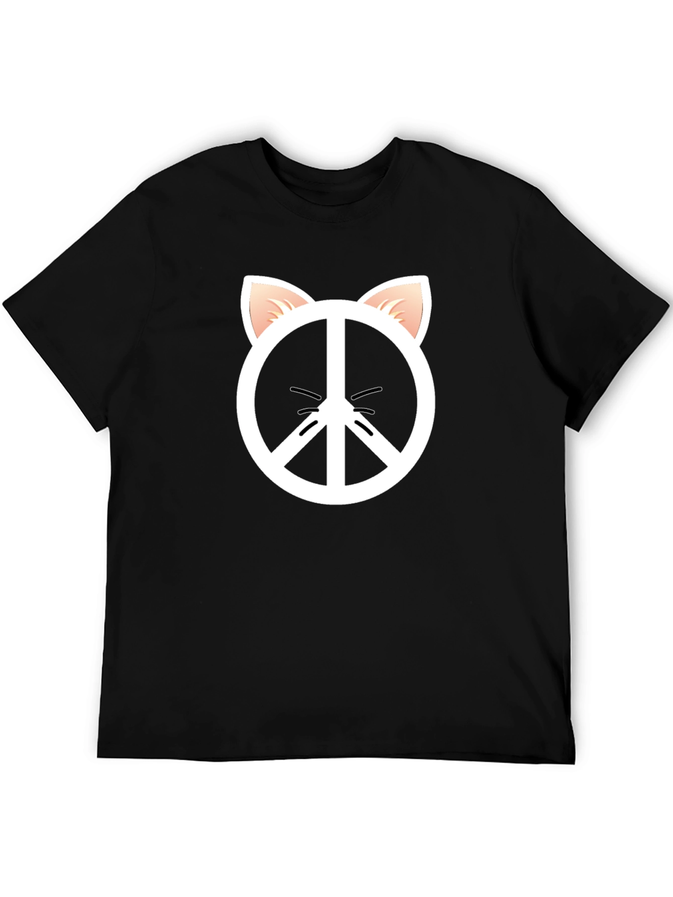 Peace Cat T-Shirt - Black
