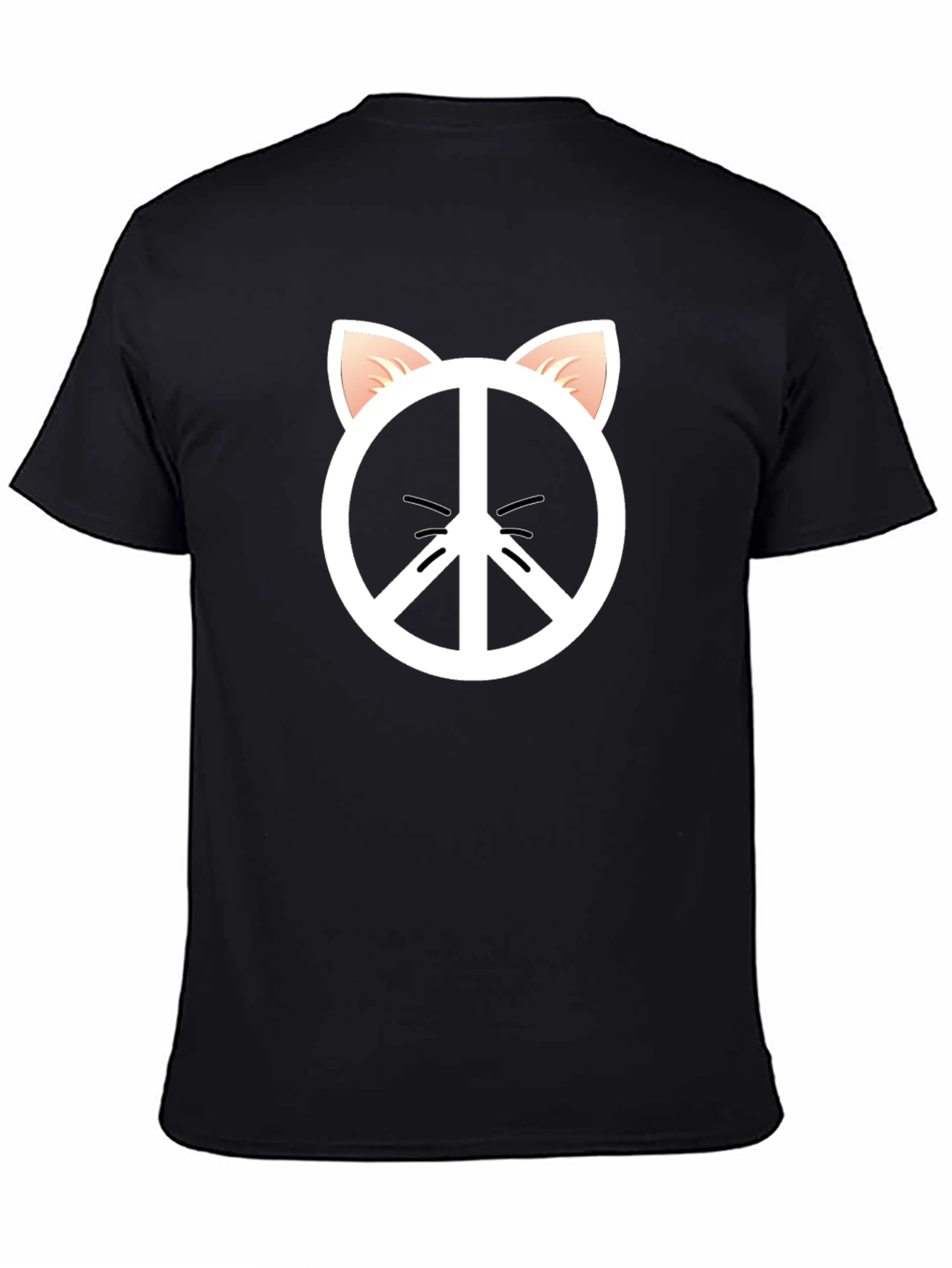 Peace Cat T-Shirt - Black