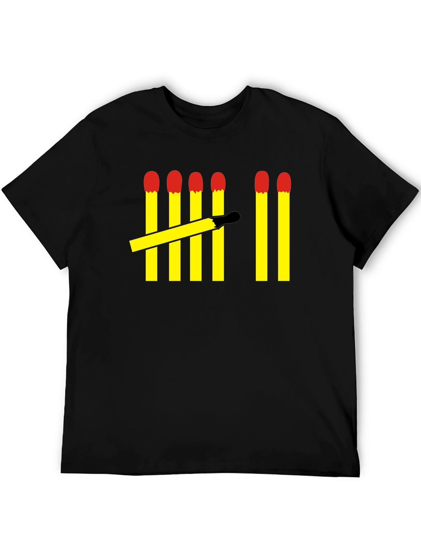 Matchstick Tally Mens Black T-Shirt