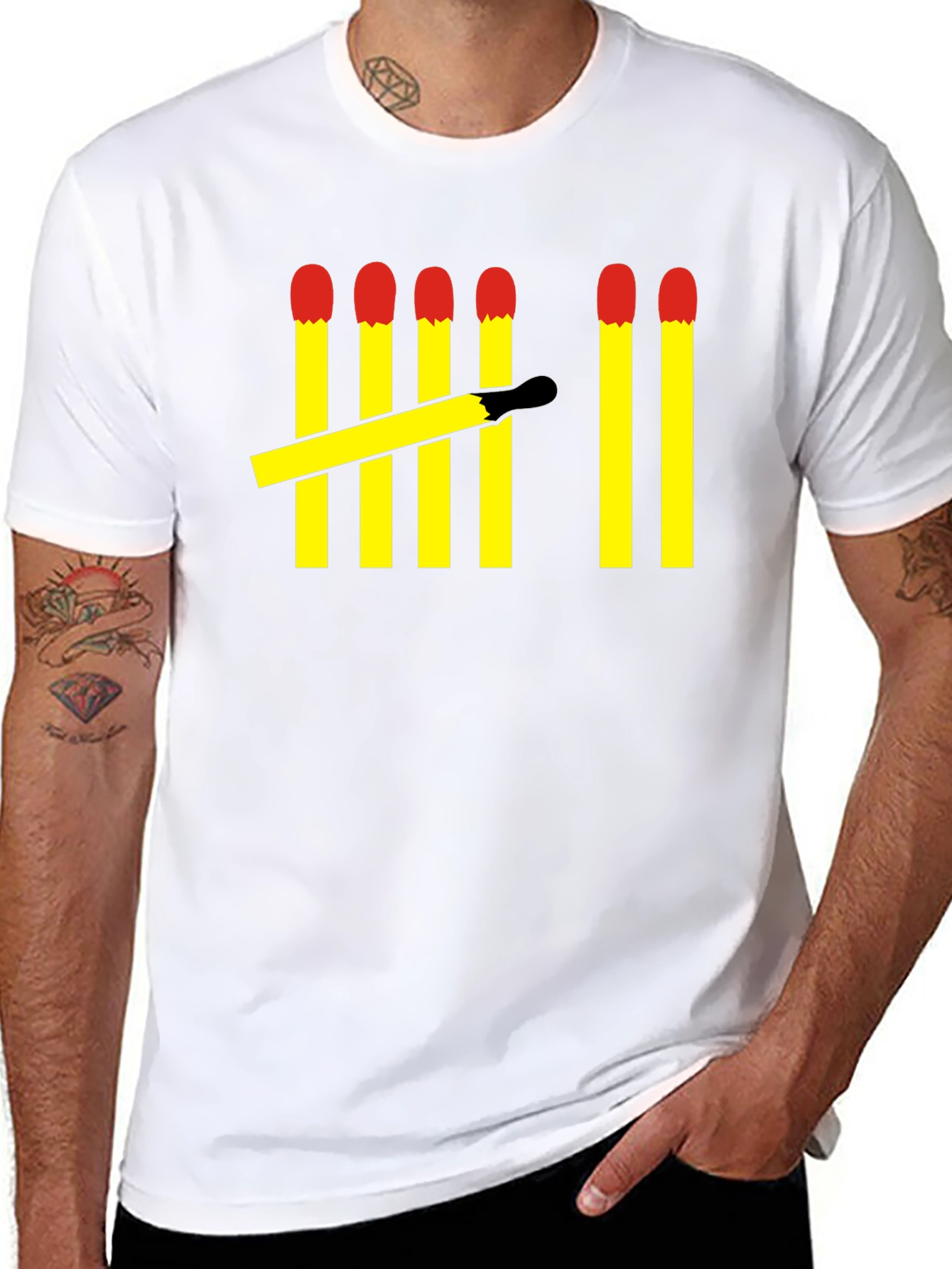 Matchstick Tally Mens Black T-Shirt