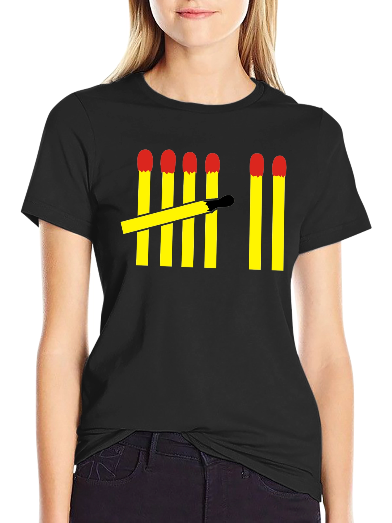 Matchstick Tally Mens Black T-Shirt