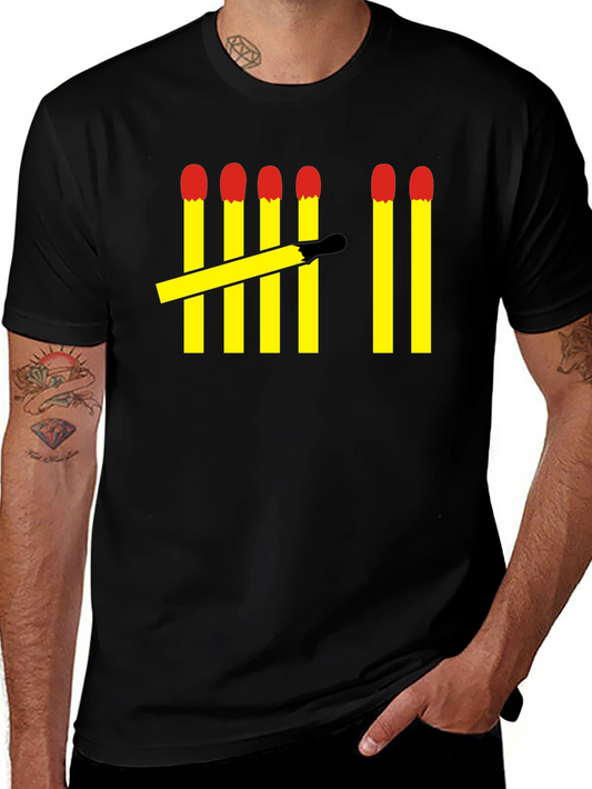 Matchstick Tally Mens Black T-Shirt