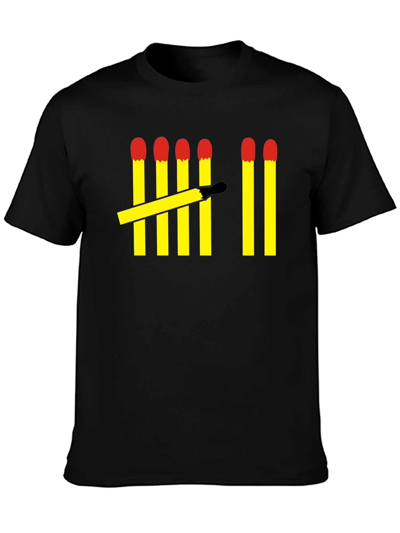 Matchstick Tally Mens Black T-Shirt