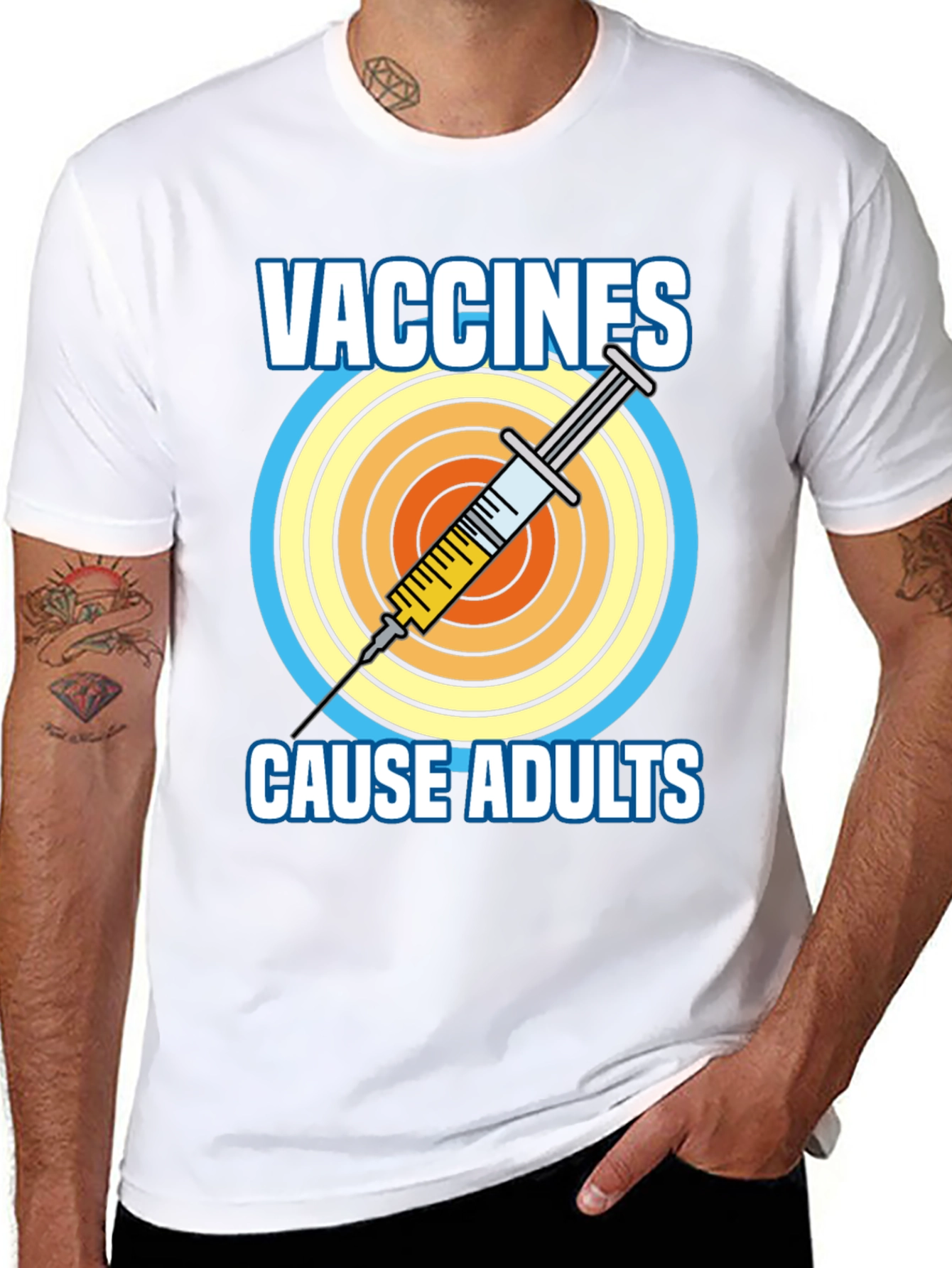 Vaccines Cause Adults Graphic Tee