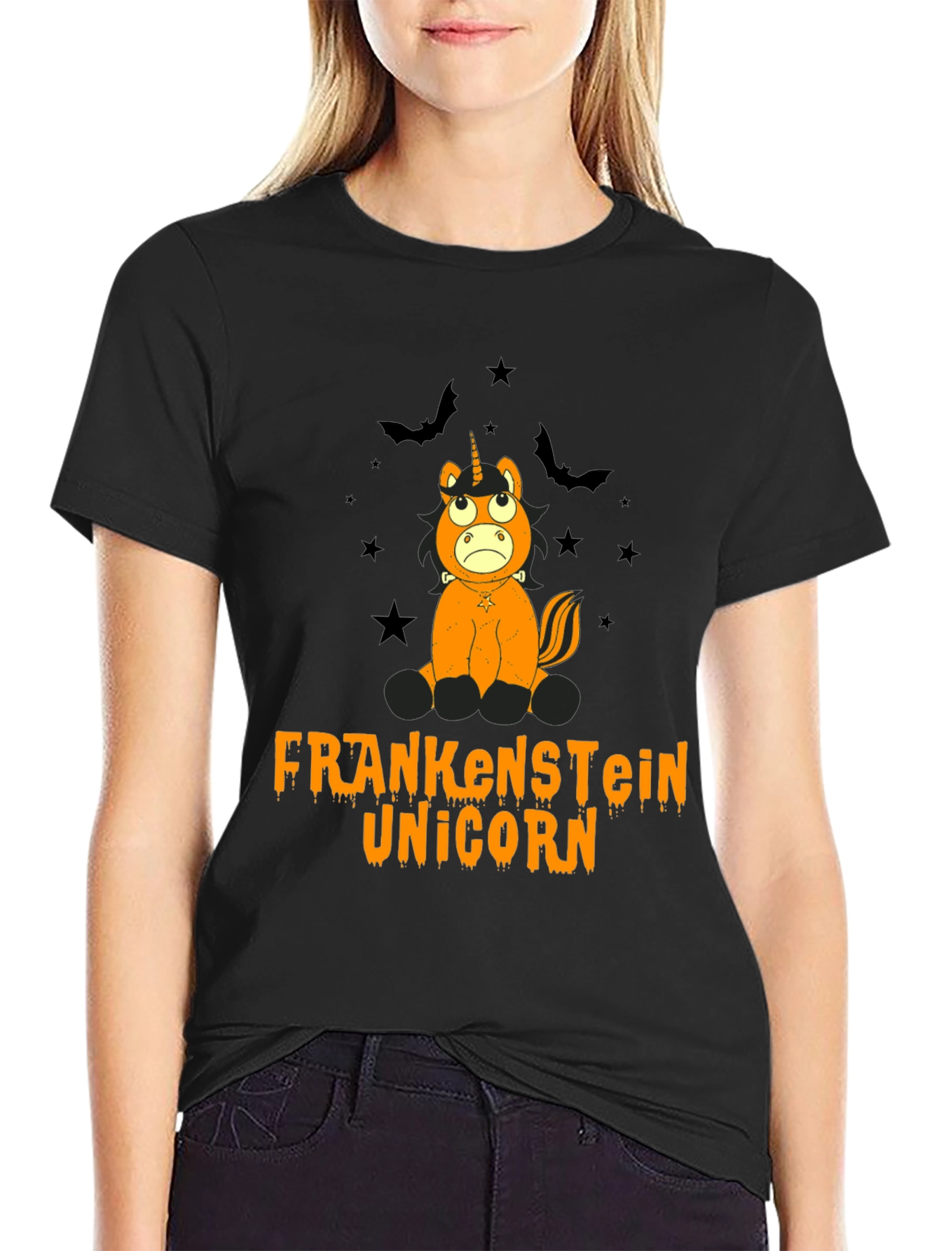 Frankenstein Unicorn Halloween Graphic Tee