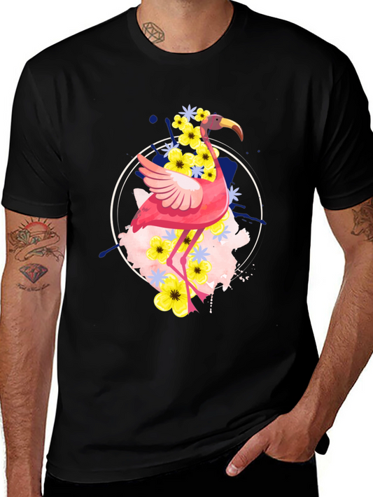 Flamingo Floral Graphic Tee - Unique Design