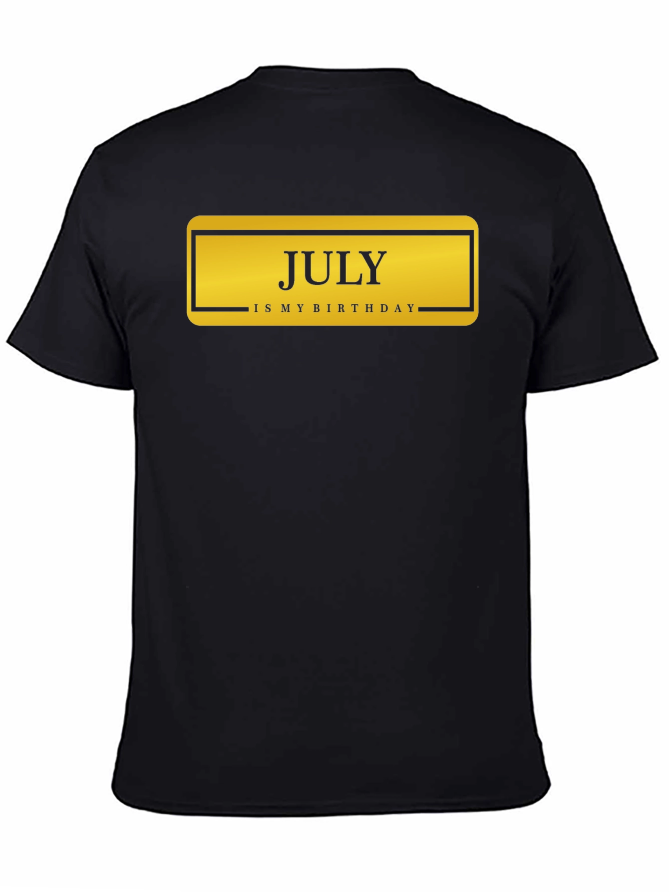 July Birthday T-Shirt - Black Crew Neck Tee
