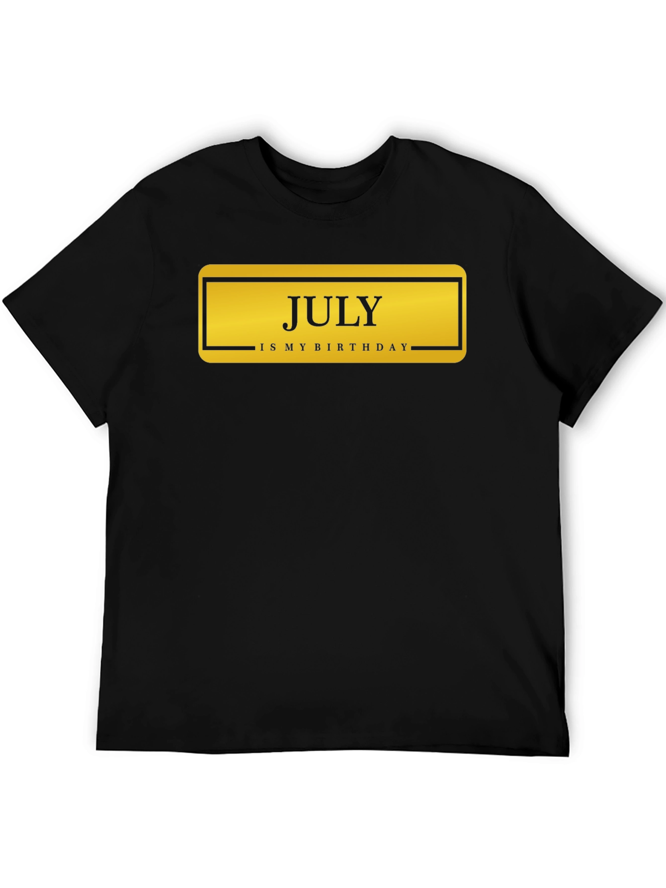 July Birthday T-Shirt - Black Crew Neck Tee