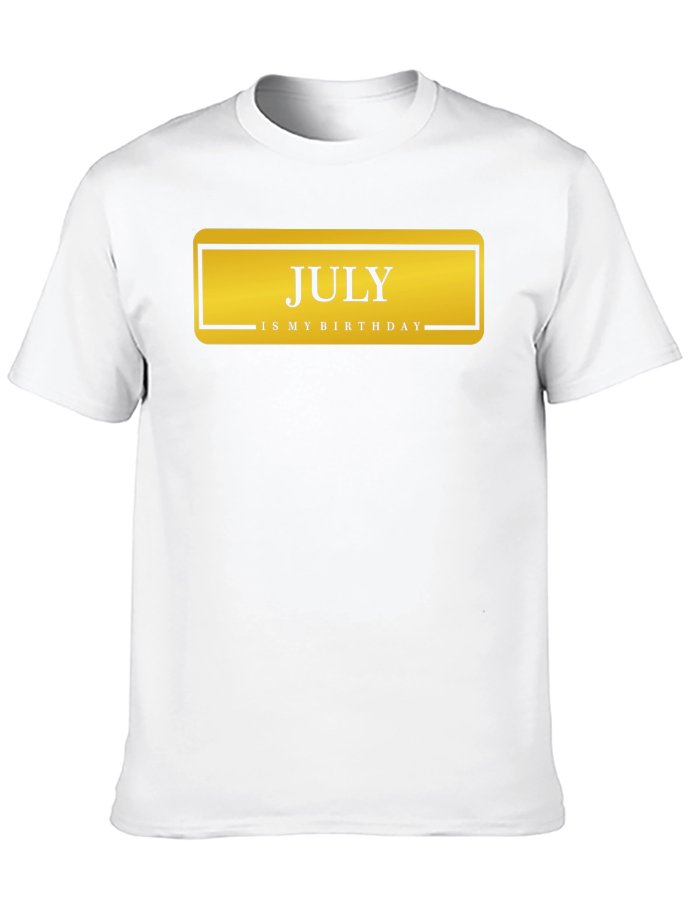 July Birthday T-Shirt - Black Crew Neck Tee