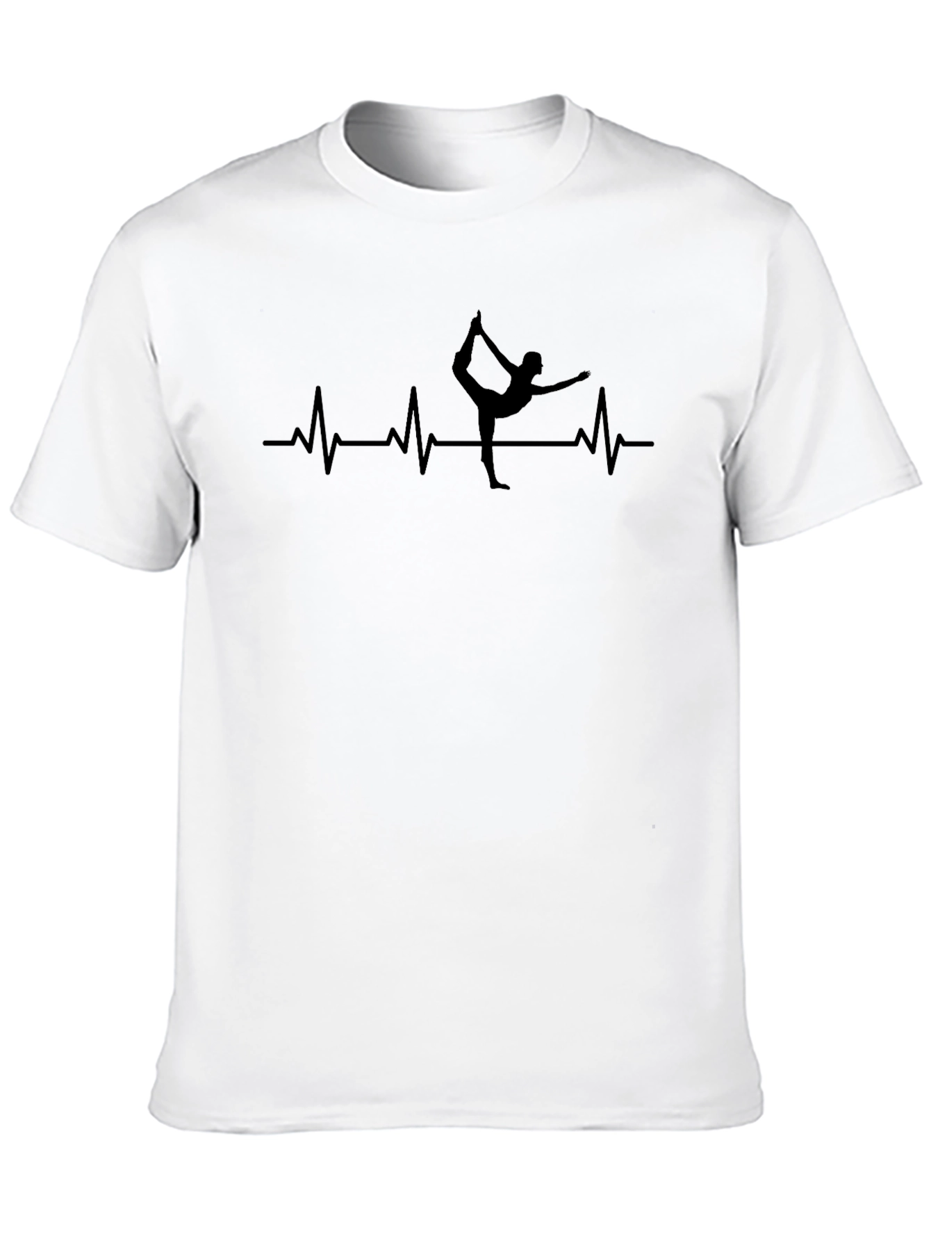 Yoga Heartbeat T-Shirt - Mens Black Tee