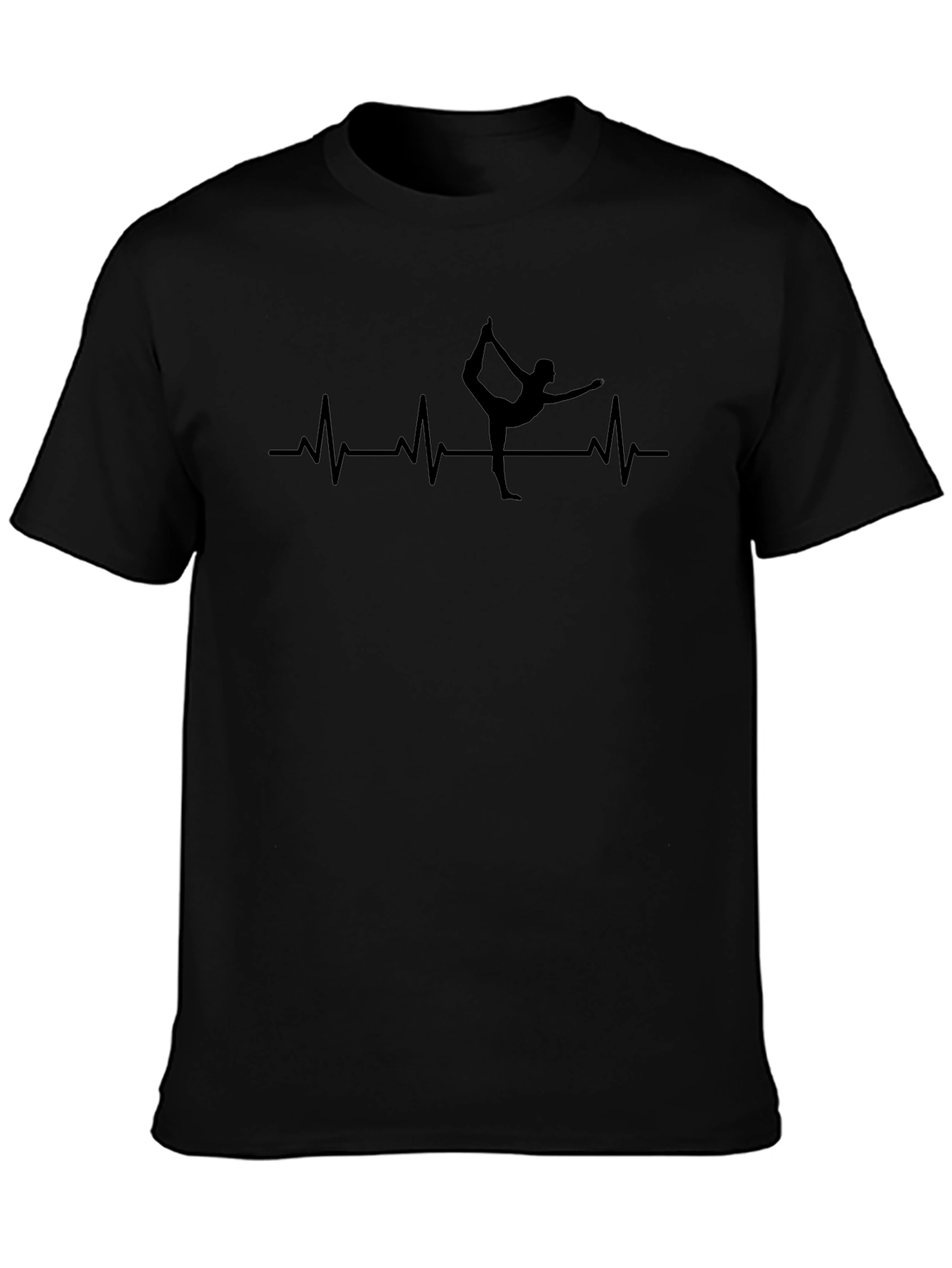 Yoga Heartbeat T-Shirt - Mens Black Tee