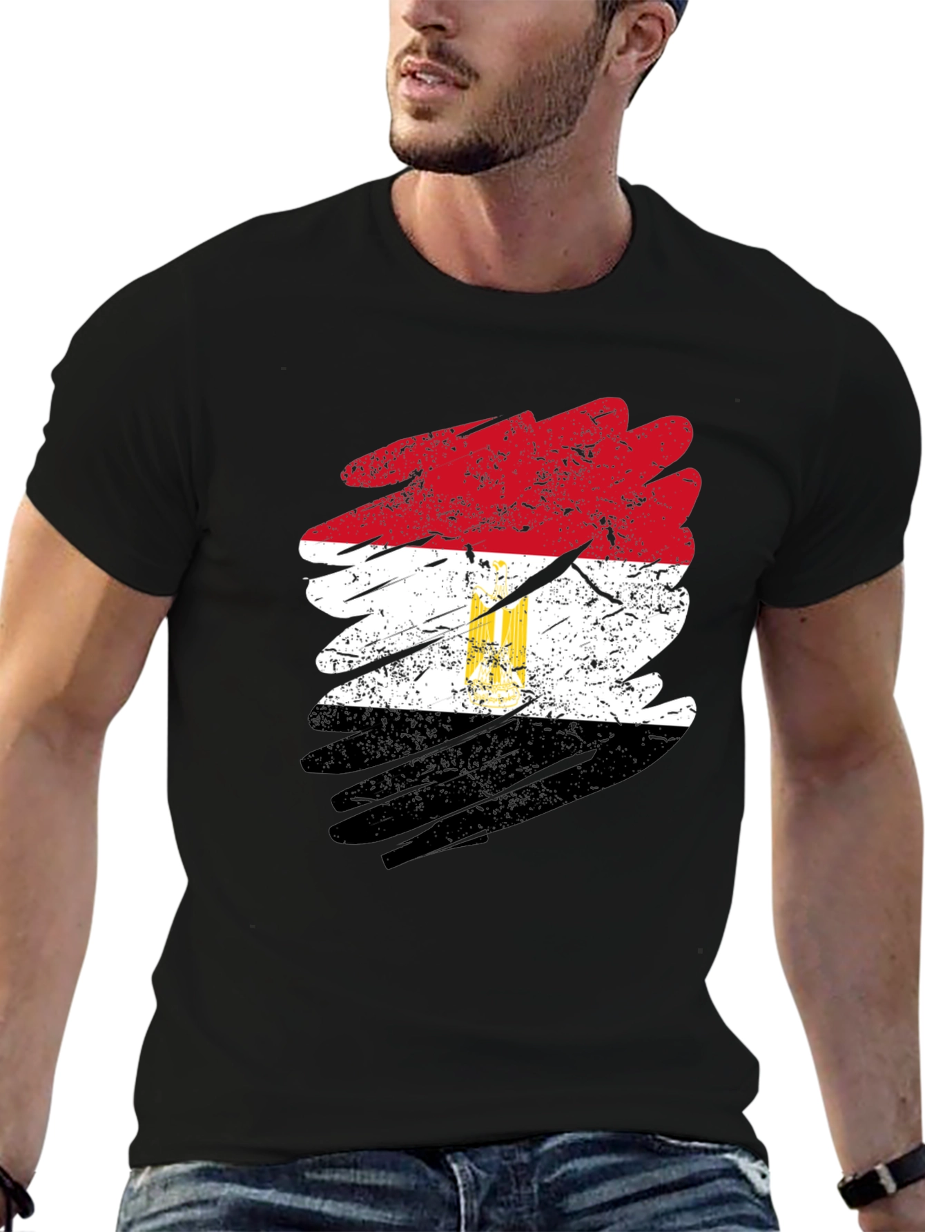 Egypt Flag Brush Stroke T-Shirt