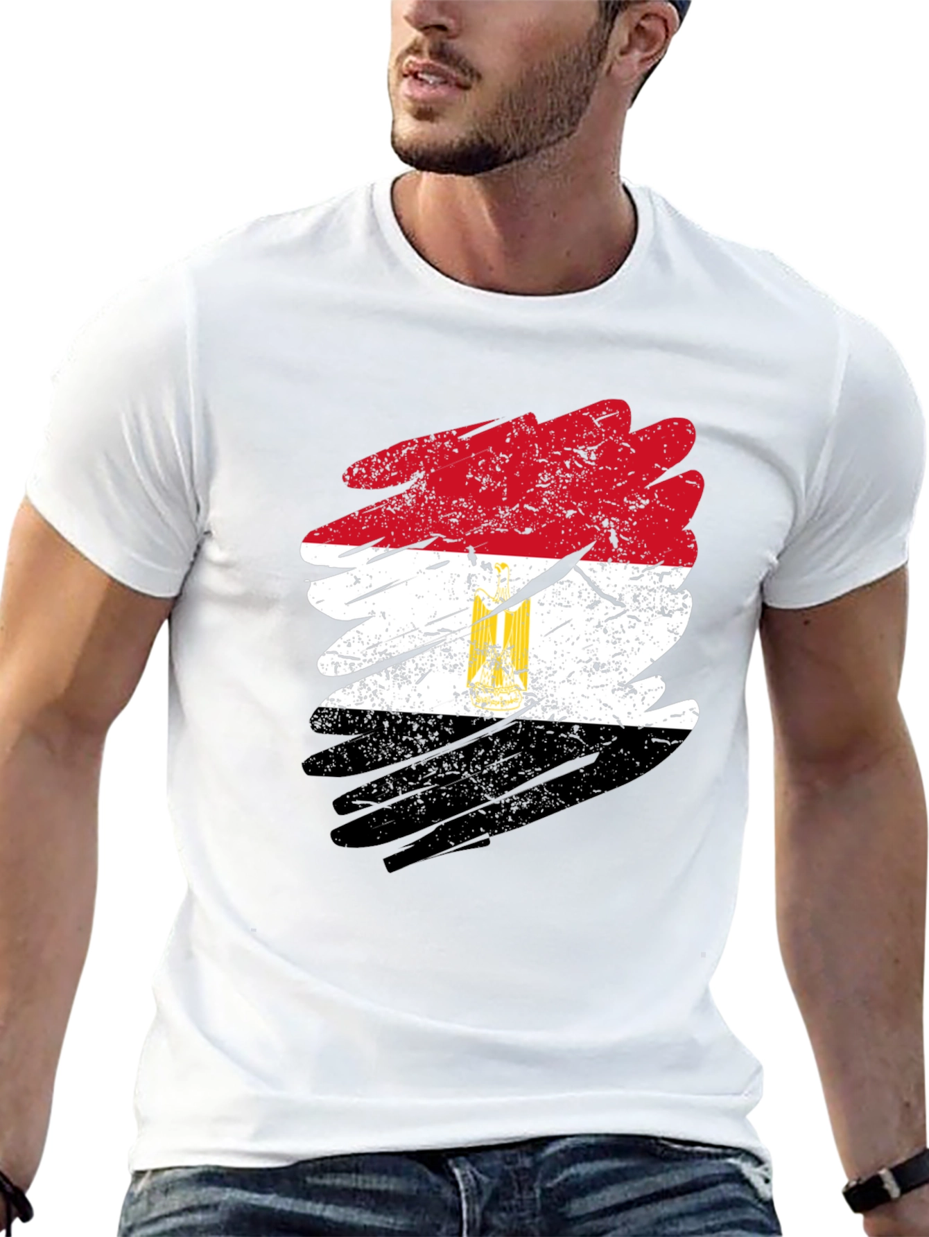 Egypt Flag Brush Stroke T-Shirt