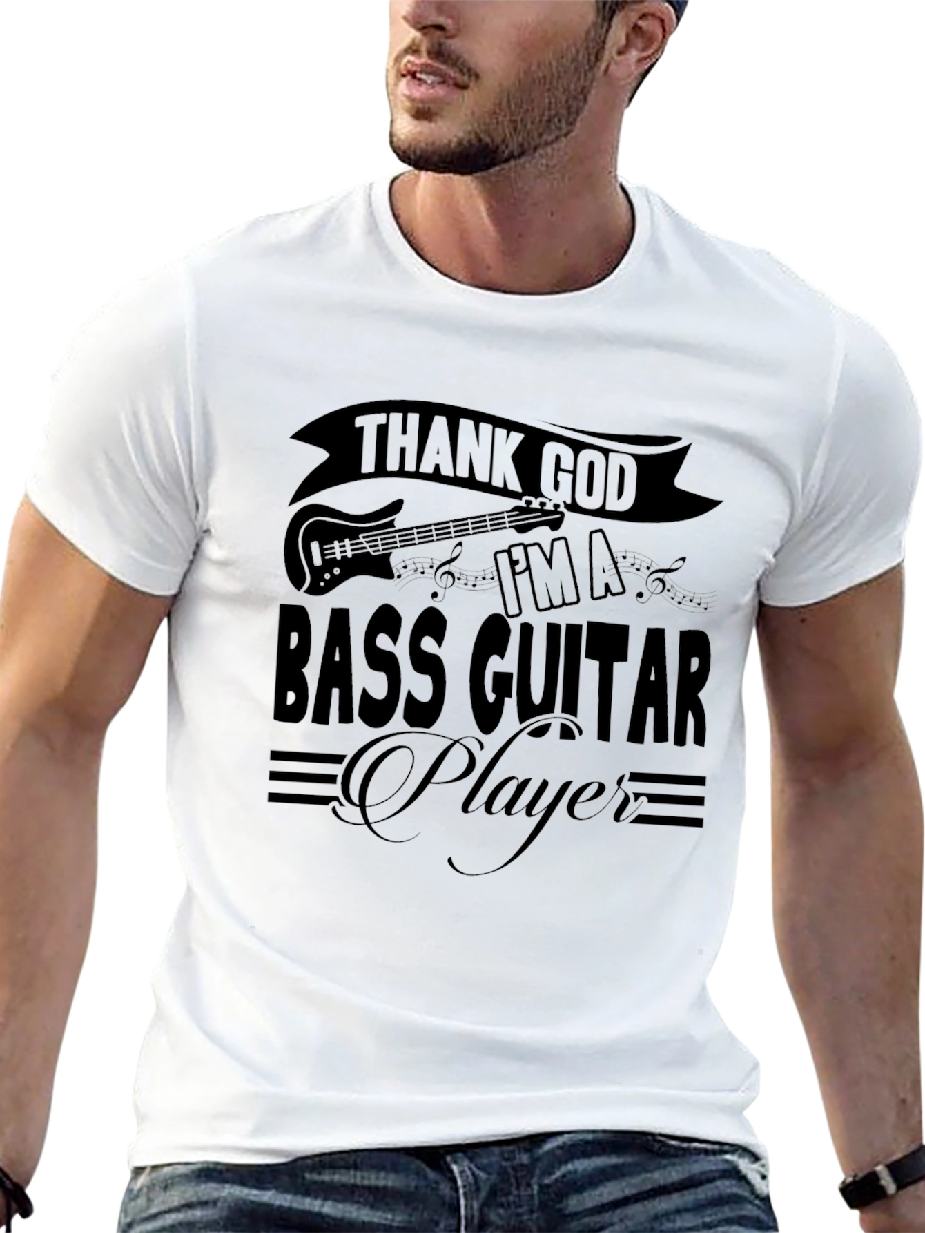 Thank God Im a Bass Guitar Player T-Shirt