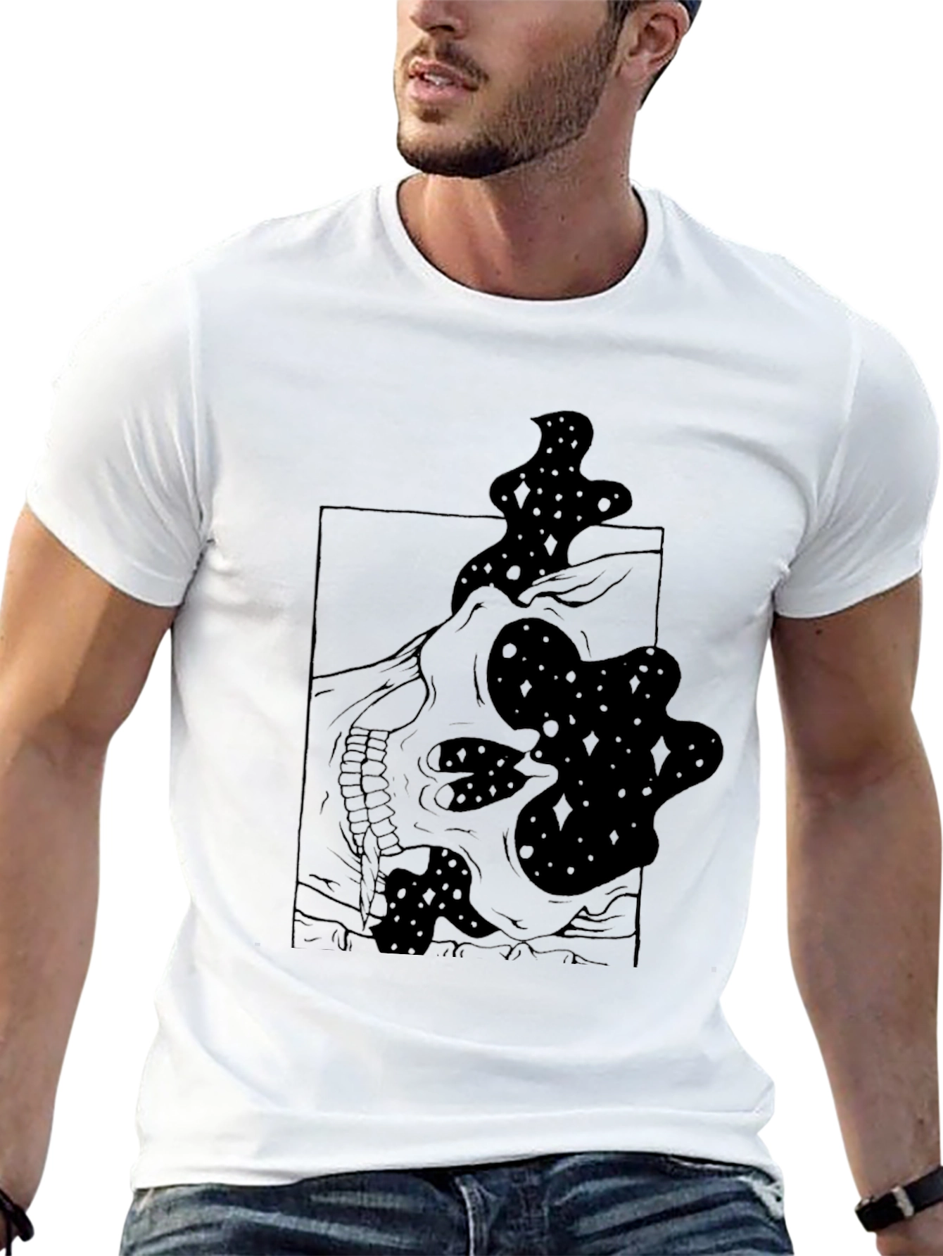 Skull & Stars Graphic Black T-Shirt