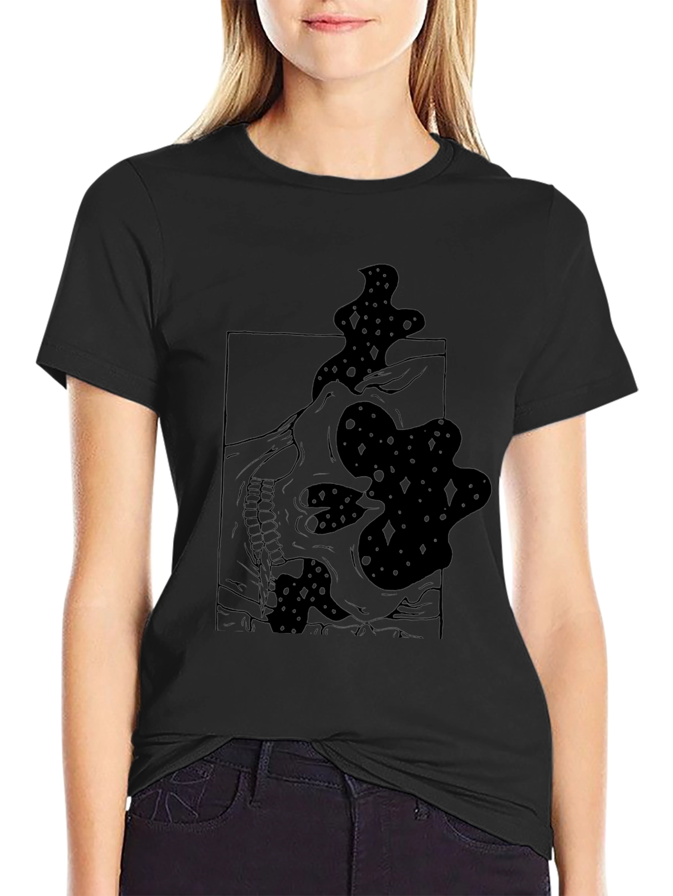 Skull & Stars Graphic Black T-Shirt