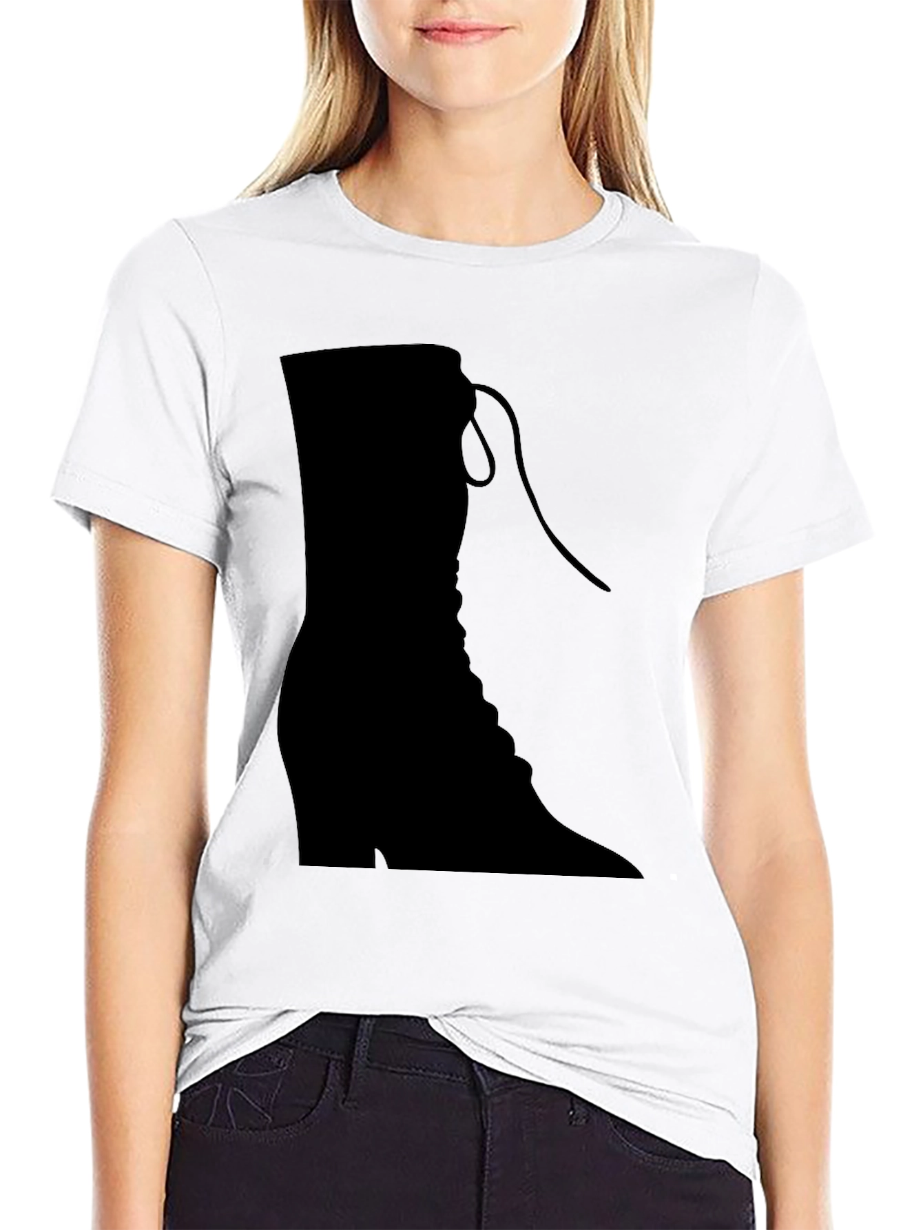 Stylish Black Boot Graphic T-Shirt