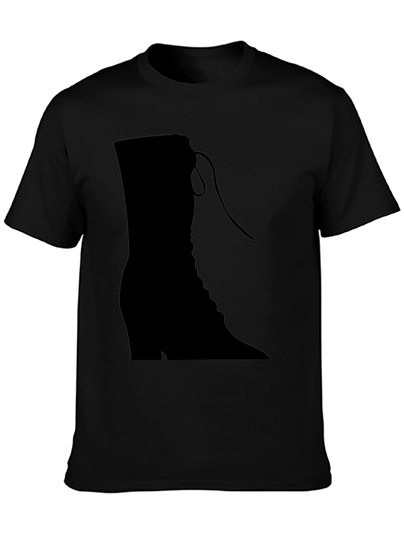 Stylish Black Boot Graphic T-Shirt