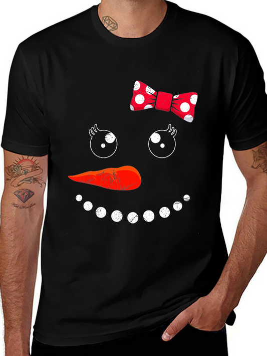 Snowman Face Graphic T-Shirt