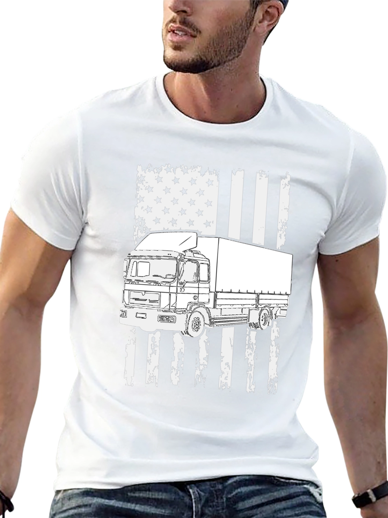 Trucker USA Flag T-Shirt