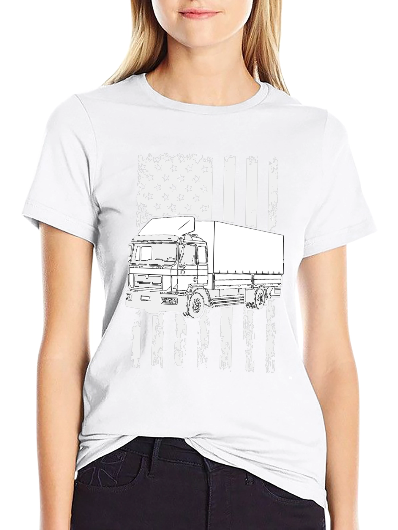 Trucker USA Flag T-Shirt
