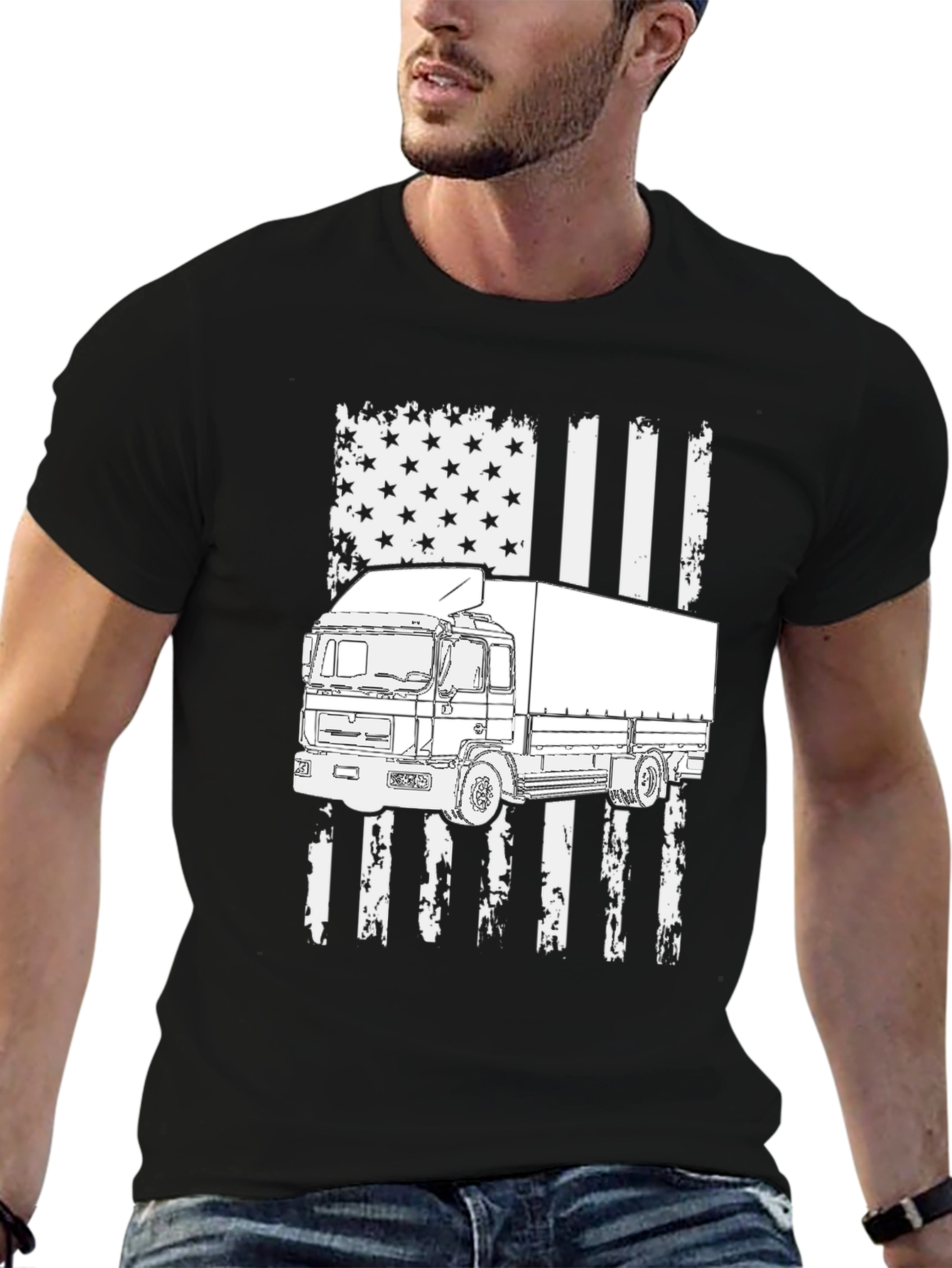 Trucker USA Flag T-Shirt