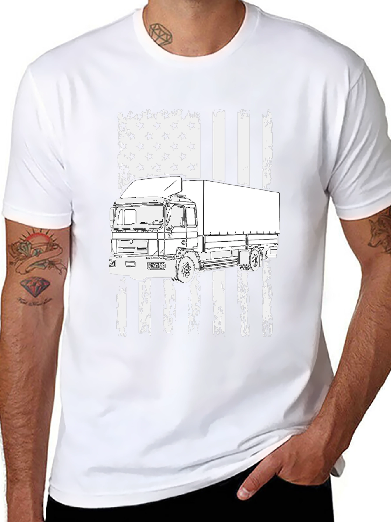 Trucker USA Flag T-Shirt