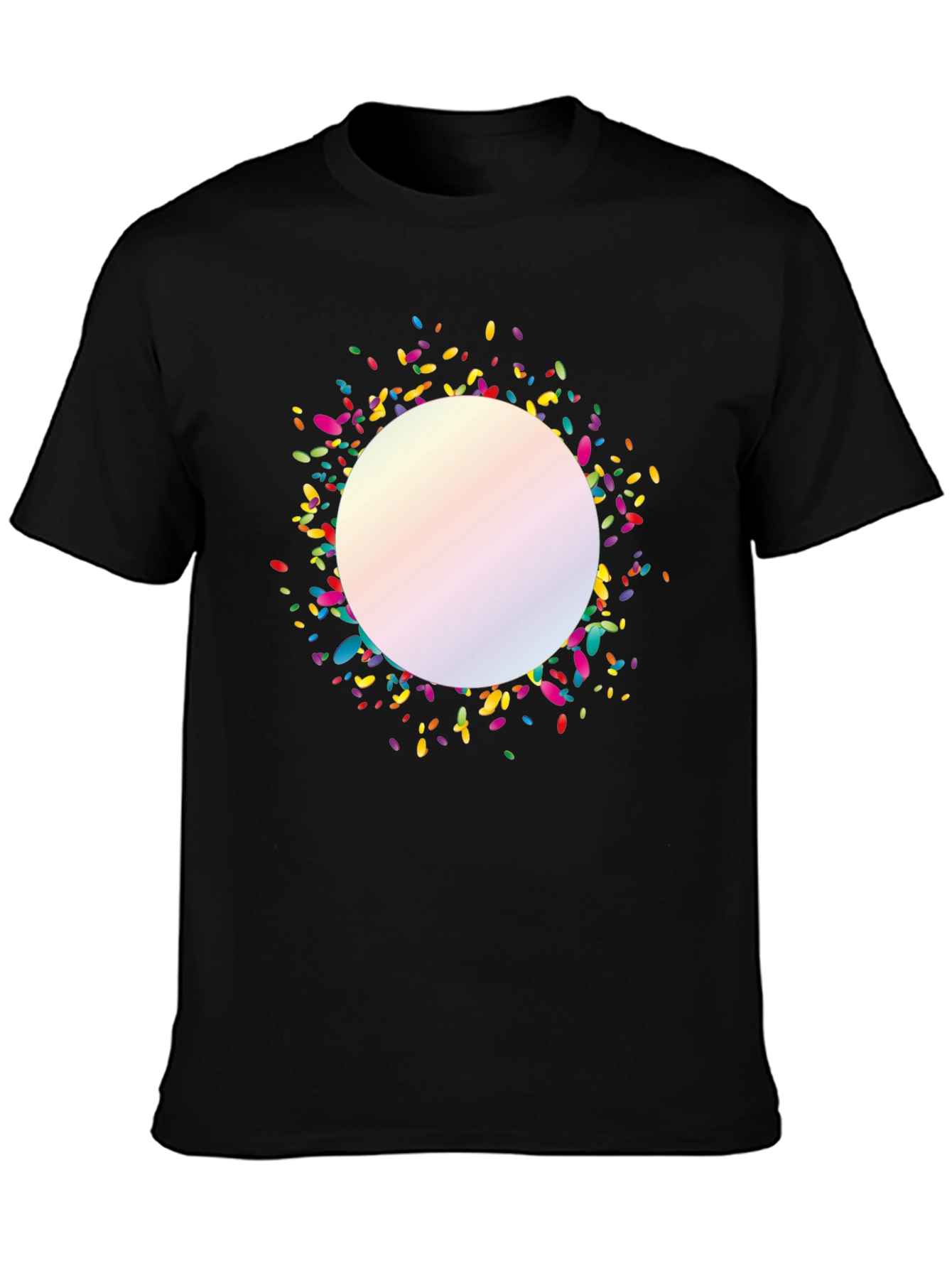 Confetti Circle Black T-Shirt